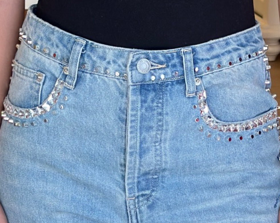 The Golden Jeans with studs