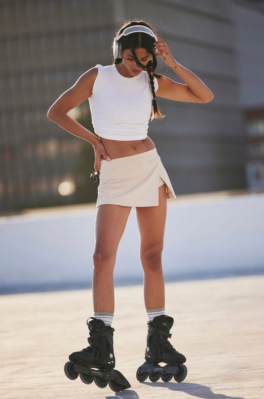 Free People HOT  SHOT MINI SKORT / CAPPUCINO