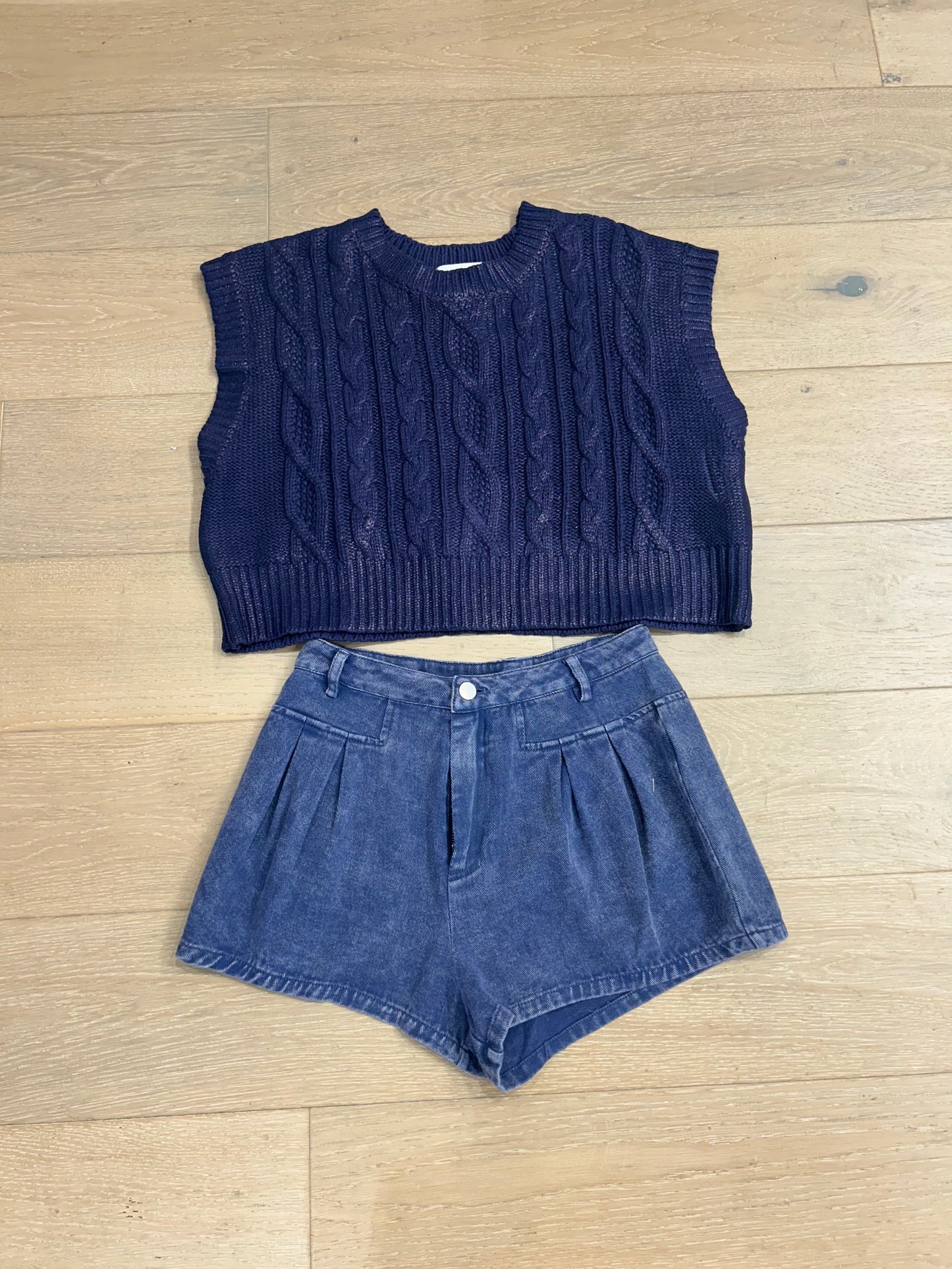 The Addie Flare denim shorts