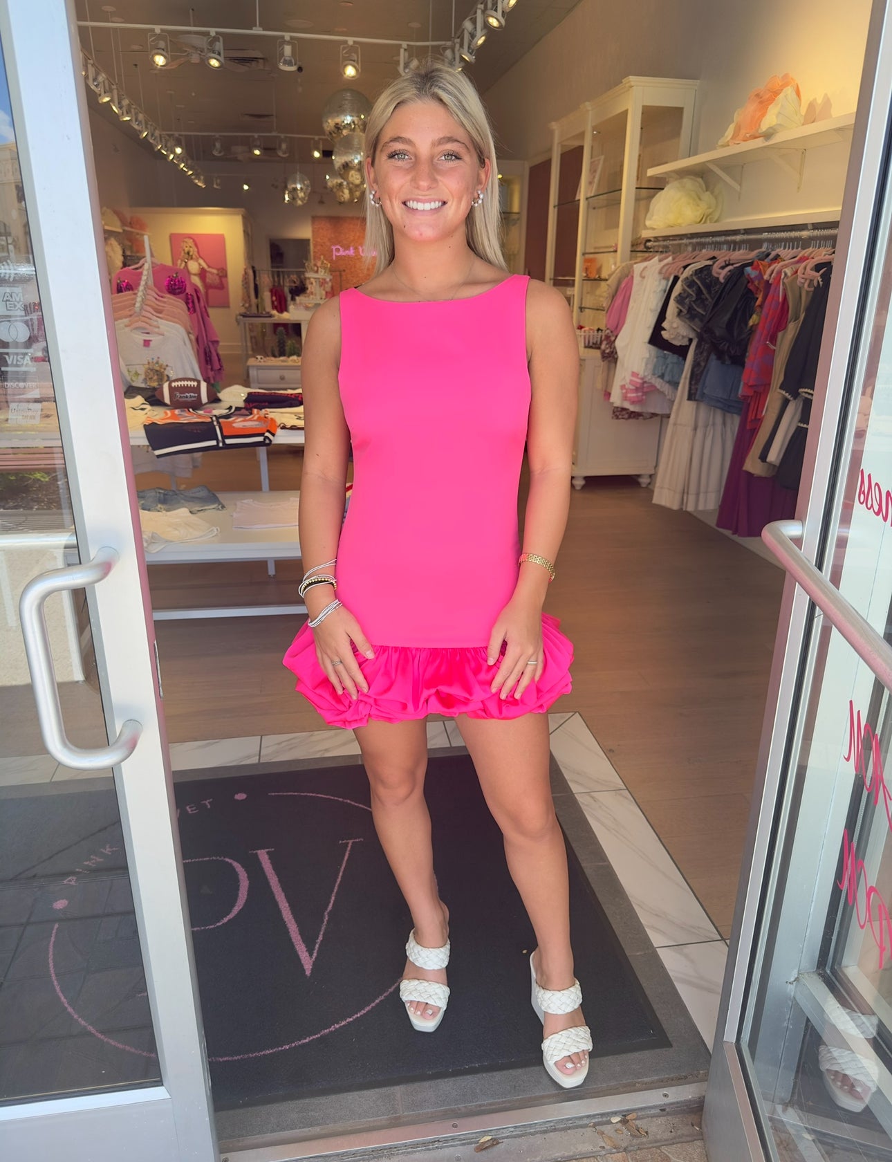 The Sadie Dress in fuchsia