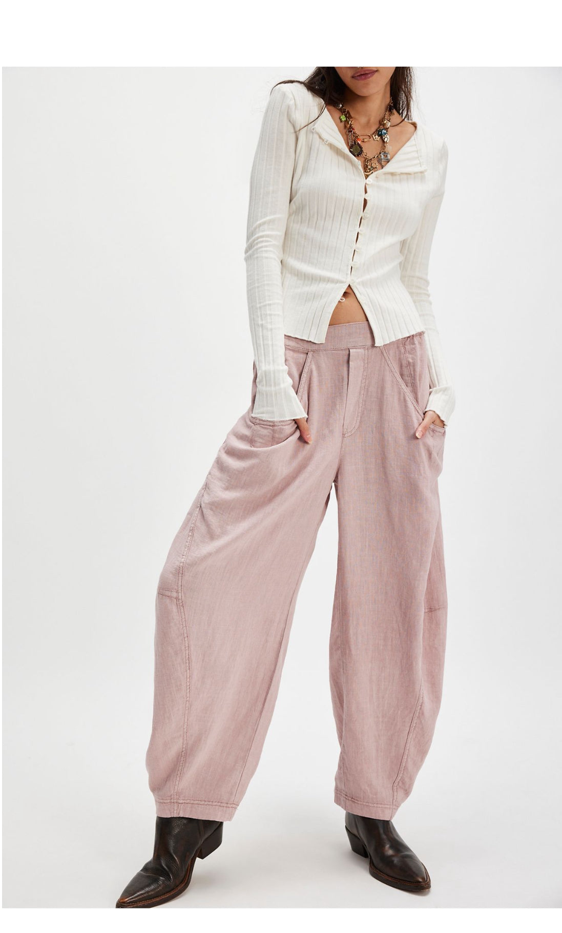 Free People HIGH ROAD PULL ON BARREL Pants