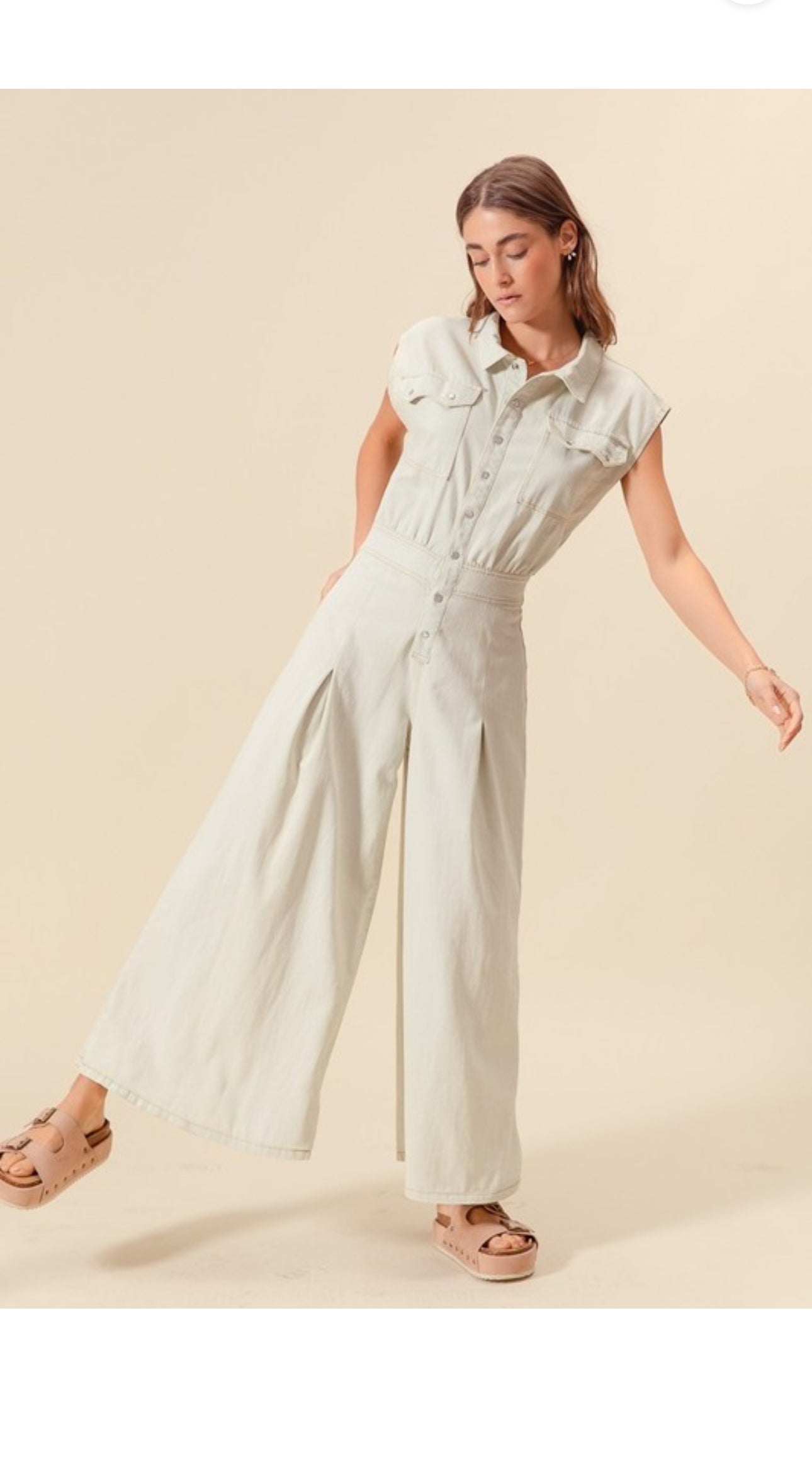 The Hamilton Jumpsuit in the Lightest faded denim