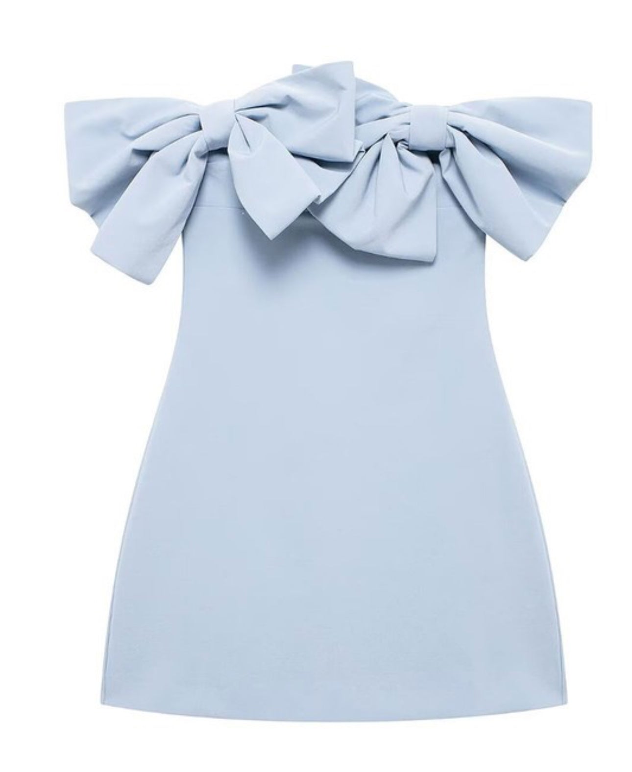 The Della Bow Dress in powder blue