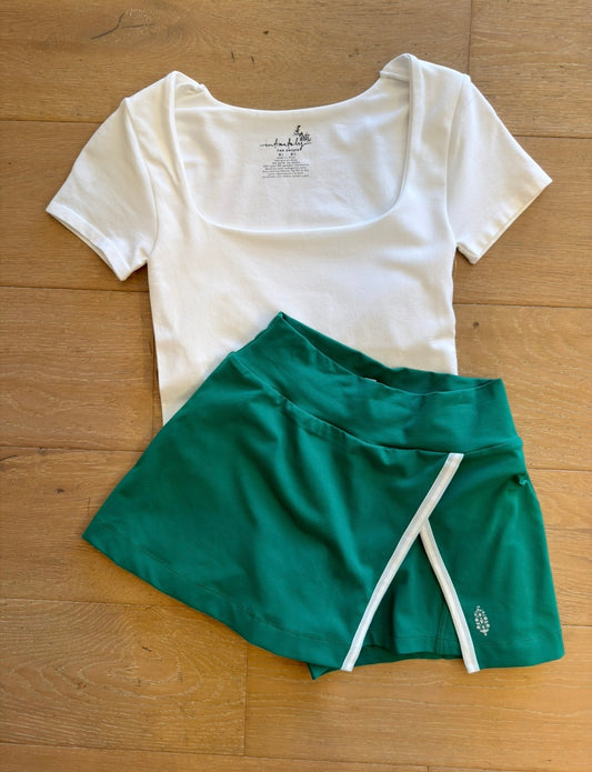 Free People FOREHAND SKORT / GREEN GLOW COMBO
