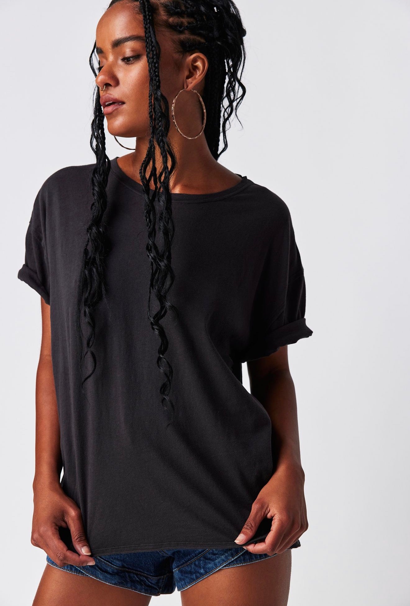 Free People Nina Tee in Black