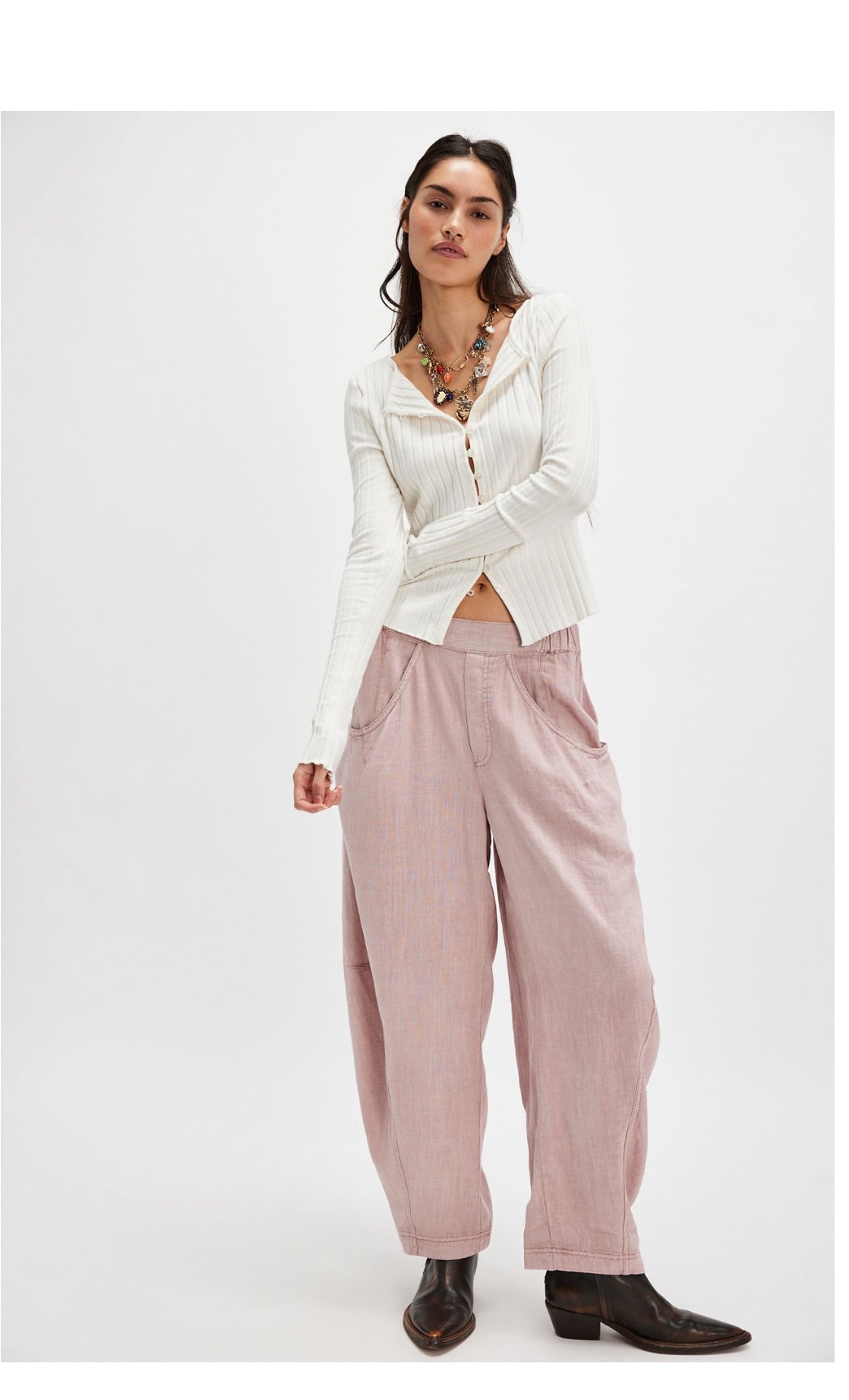 Free People HIGH ROAD PULL ON BARREL Pants