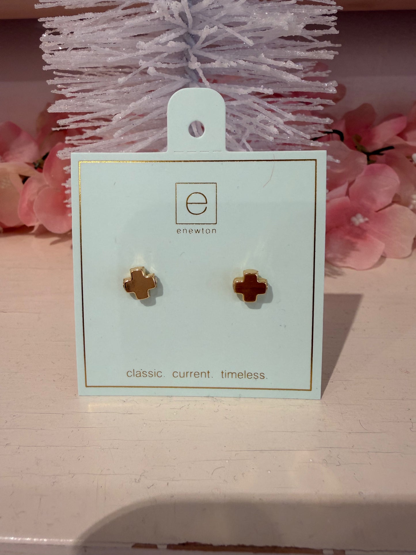 Enewton Signature Cross Gold Stud Gold