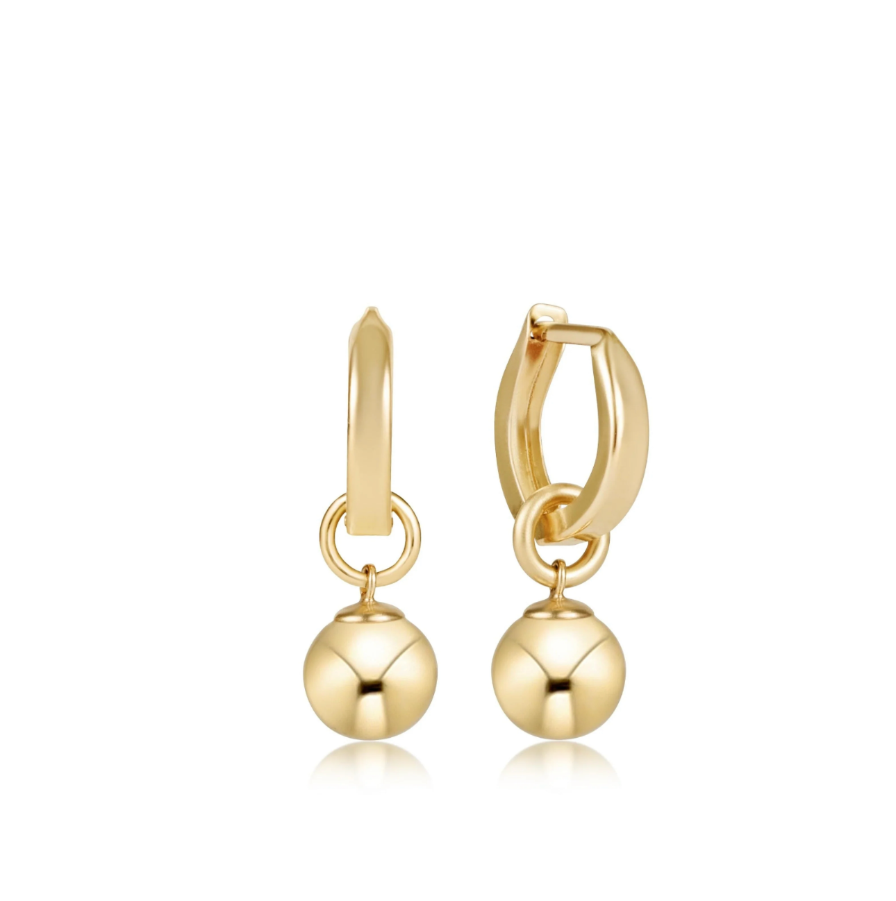 Enewton huggie gold 0.5” hoop - Classic gold 8mm charm