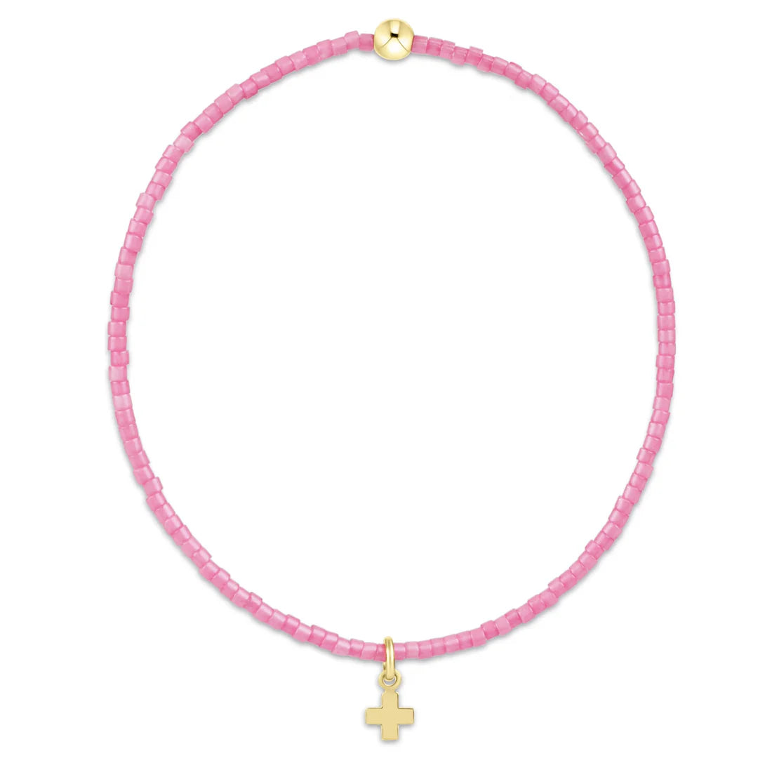 Enewton Hope Classic Bubblegum Bracelet - Signature Cross Small Gold Charm