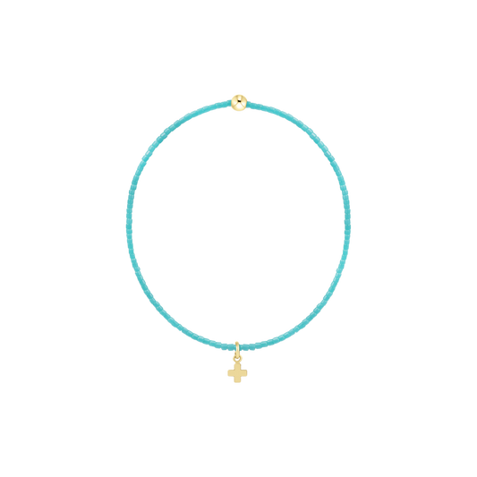 Enewton Hope Classic Turquoise Bracelet - Signature Cross Small Gold Charm