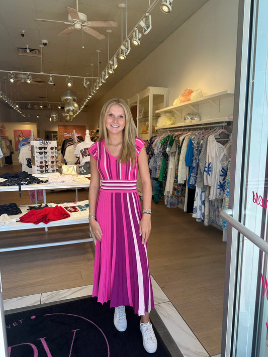 The Penney Multi Stripe Midi Dress