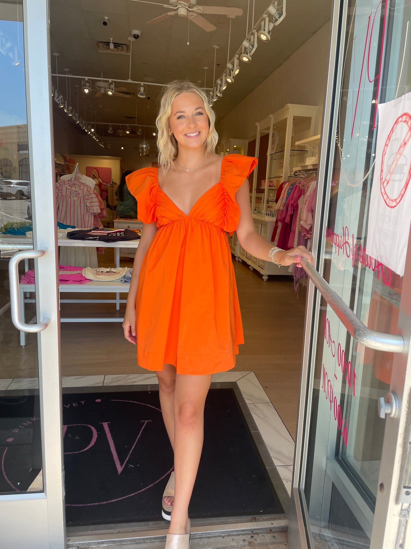 The Avalon Dress in Sunkist Orange