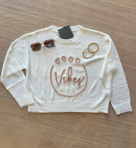 “Good Vibes” Pullover Light Weight Sweater